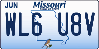 MO license plate WL6U8V