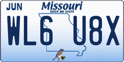 MO license plate WL6U8X