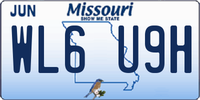 MO license plate WL6U9H