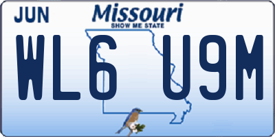MO license plate WL6U9M