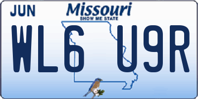 MO license plate WL6U9R