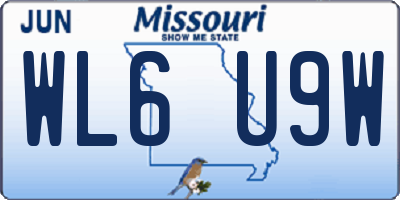 MO license plate WL6U9W