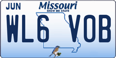 MO license plate WL6V0B