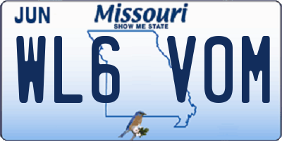 MO license plate WL6V0M