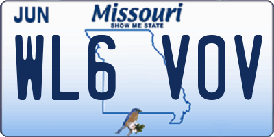 MO license plate WL6V0V