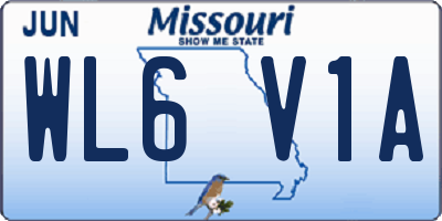 MO license plate WL6V1A