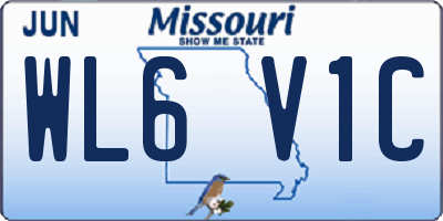 MO license plate WL6V1C