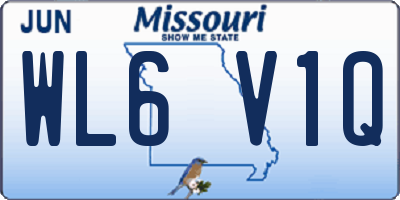 MO license plate WL6V1Q