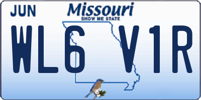 MO license plate WL6V1R