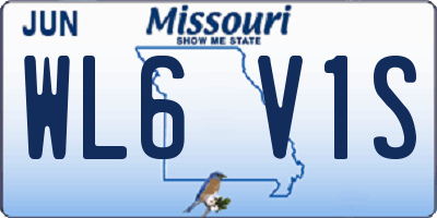MO license plate WL6V1S