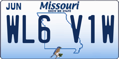MO license plate WL6V1W
