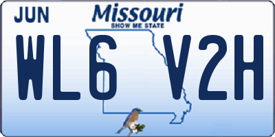 MO license plate WL6V2H