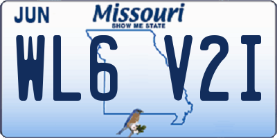 MO license plate WL6V2I