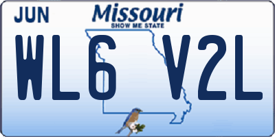 MO license plate WL6V2L