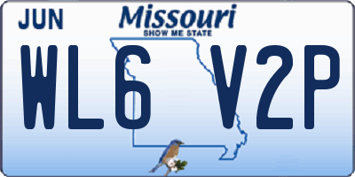 MO license plate WL6V2P