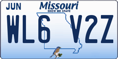 MO license plate WL6V2Z