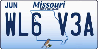 MO license plate WL6V3A