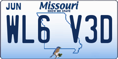 MO license plate WL6V3D