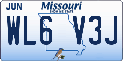 MO license plate WL6V3J