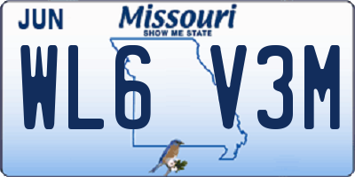 MO license plate WL6V3M