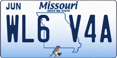 MO license plate WL6V4A