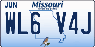 MO license plate WL6V4J