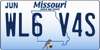 MO license plate WL6V4S