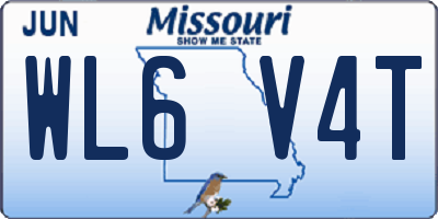 MO license plate WL6V4T