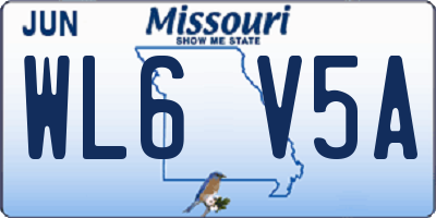 MO license plate WL6V5A