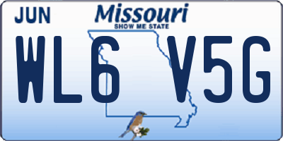 MO license plate WL6V5G
