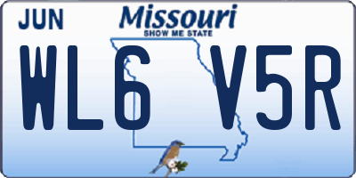 MO license plate WL6V5R