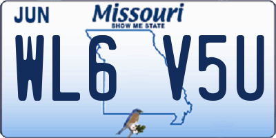 MO license plate WL6V5U