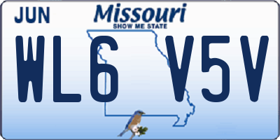 MO license plate WL6V5V