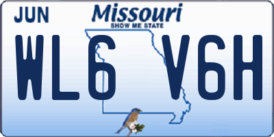 MO license plate WL6V6H