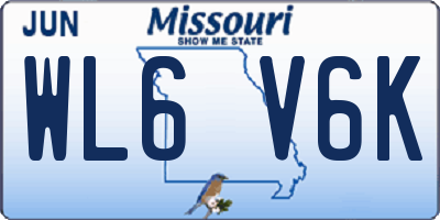 MO license plate WL6V6K