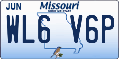 MO license plate WL6V6P