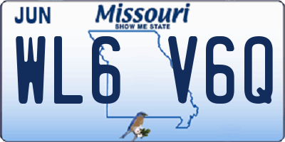 MO license plate WL6V6Q