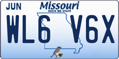 MO license plate WL6V6X