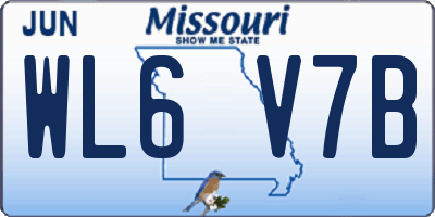 MO license plate WL6V7B