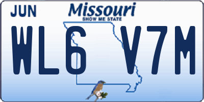 MO license plate WL6V7M