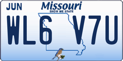 MO license plate WL6V7U