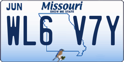 MO license plate WL6V7Y