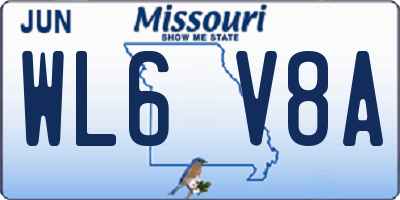 MO license plate WL6V8A