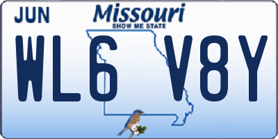 MO license plate WL6V8Y