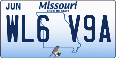 MO license plate WL6V9A