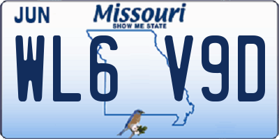 MO license plate WL6V9D