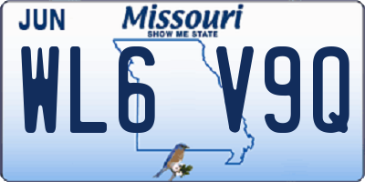 MO license plate WL6V9Q
