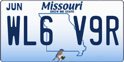 MO license plate WL6V9R