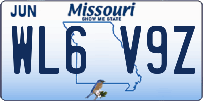 MO license plate WL6V9Z
