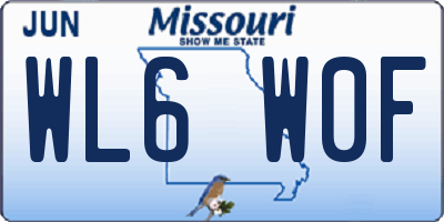 MO license plate WL6W0F